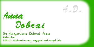 anna dobrai business card